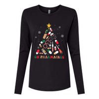 Oh Pharmatree Christmas Tree Pharmacy Medication Funny Xmas Womens Cotton Relaxed Long Sleeve T-Shirt