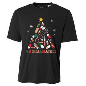 Oh Pharmatree Christmas Tree Pharmacy Medication Funny Xmas Cooling Performance Crew T-Shirt