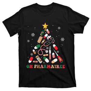 Oh Pharmatree Christmas Tree Pharmacy Medication Funny Xmas T-Shirt