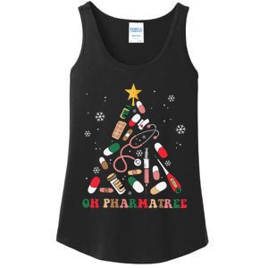 Oh Pharmatree Christmas Tree Pharmacy Medication Funny Xmas Ladies Essential Tank