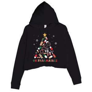 Oh Pharmatree Christmas Tree Pharmacy Medication Funny Xmas Crop Fleece Hoodie