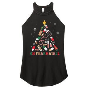 Oh Pharmatree Christmas Tree Pharmacy Medication Funny Xmas Women's Perfect Tri Rocker Tank