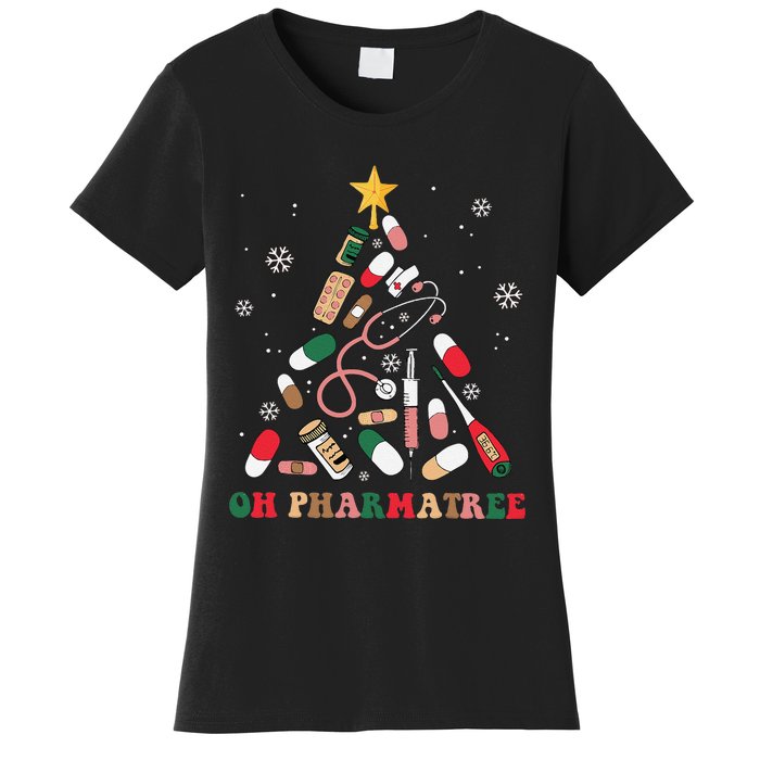 Oh Pharmatree Christmas Tree Pharmacy Medication Funny Xmas Women's T-Shirt