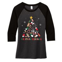 Oh Pharmatree Christmas Tree Pharmacy Medication Funny Xmas Women's Tri-Blend 3/4-Sleeve Raglan Shirt