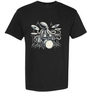 Octopus Playing Drums Drummer Garment-Dyed Heavyweight T-Shirt