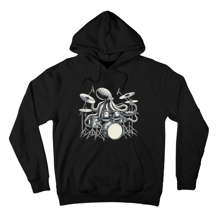 Octopus Playing Drums Drummer Hoodie