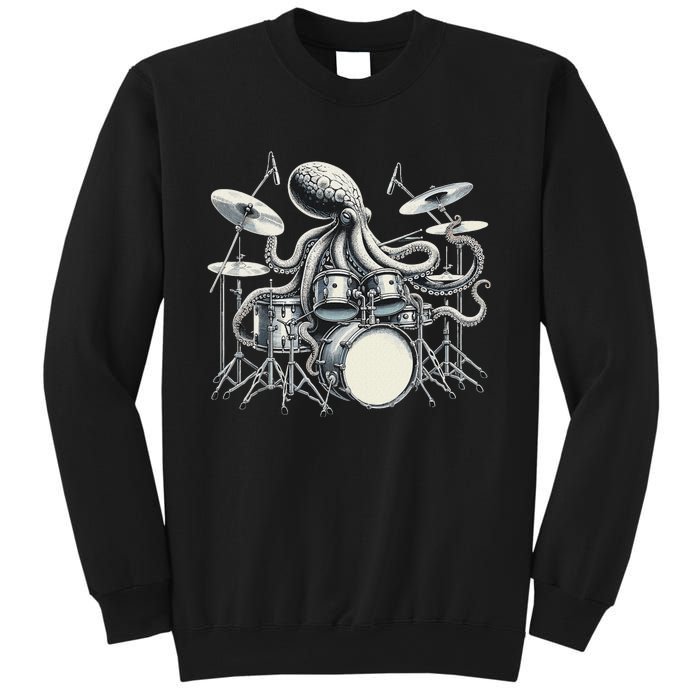 Octopus Playing Drums Drummer Sweatshirt