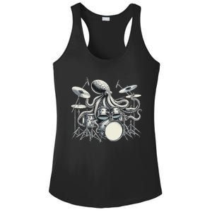 Octopus Playing Drums Drummer Ladies PosiCharge Competitor Racerback Tank