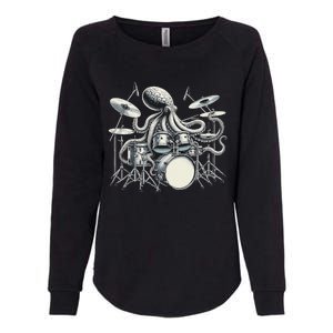 Octopus Playing Drums Drummer Womens California Wash Sweatshirt