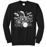 Octopus Playing Drums Drummer Tall Sweatshirt