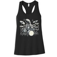 Octopus Playing Drums Drummer Women's Racerback Tank