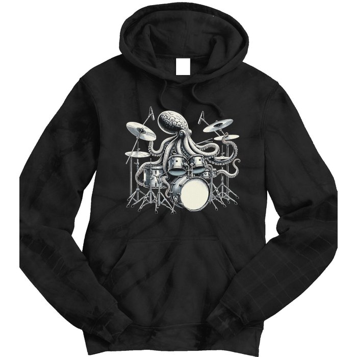 Octopus Playing Drums Drummer Tie Dye Hoodie