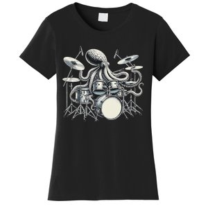 Octopus Playing Drums Drummer Women's T-Shirt