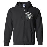 Octopus Playing Drums Drummer Full Zip Hoodie