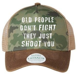 Old People DonT Fight They Just Shoot You Legacy Tie Dye Trucker Hat