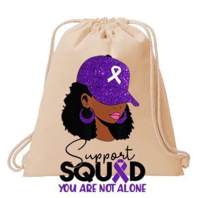 October Purple Domestic Violence Awareness Month Drawstring Bag