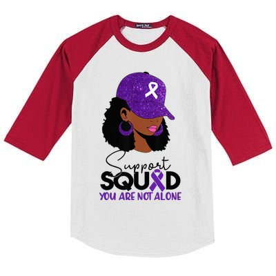 October Purple Domestic Violence Awareness Month Kids Colorblock Raglan Jersey