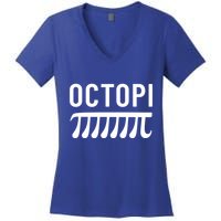 Octopi Pi Day Funny Mathematics Nerd Mathematician Pi Day Gift Women's V-Neck T-Shirt