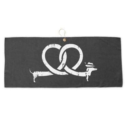 Oktoberfest Pretzel Dachshund Wiener Costume Large Microfiber Waffle Golf Towel