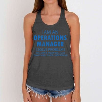 Operations Manager Solve Problems Women's Knotted Racerback Tank