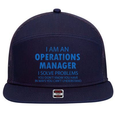 Operations Manager Solve Problems 7 Panel Mesh Trucker Snapback Hat