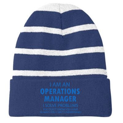 Operations Manager Solve Problems Striped Beanie with Solid Band