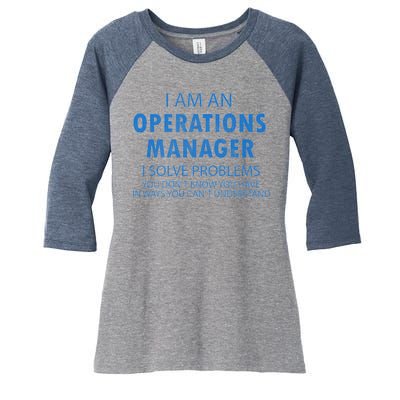 Operations Manager Solve Problems Women's Tri-Blend 3/4-Sleeve Raglan Shirt