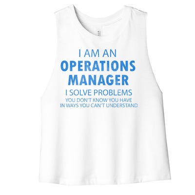 Operations Manager Solve Problems Women's Racerback Cropped Tank