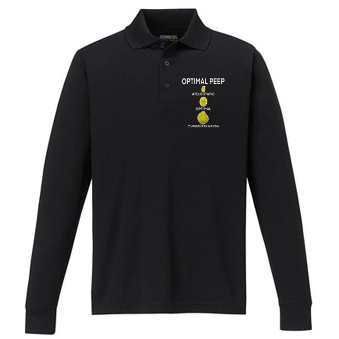 Optimal Peep Funny Respiratory Therapist Care Week Design Performance Long Sleeve Polo