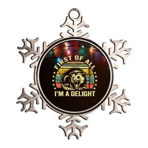 Opossum Possum First Of All IM A Delight Sarcastic Angry Metallic Star Ornament