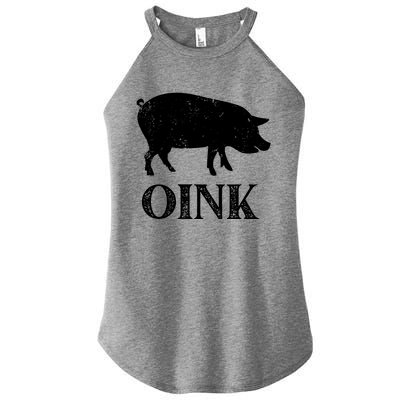 Oink Pig Funny Hog Farm Barnyard Animal Pig Lover Grunge Women’s Perfect Tri Rocker Tank