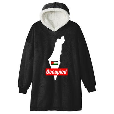 Occupied Palestine Free Gaza Funny Gift Hooded Wearable Blanket