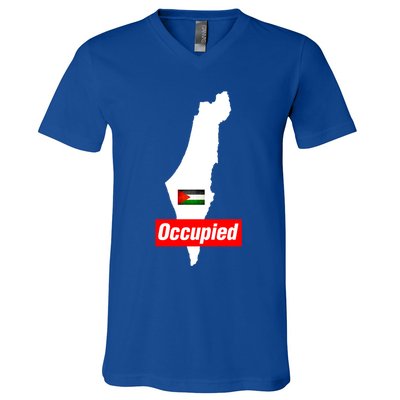 Occupied Palestine Free Gaza Funny Gift V-Neck T-Shirt