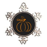 Orange Pumpkin Fall Halloween & Thanksgiving Minimal Design Metallic Star Ornament