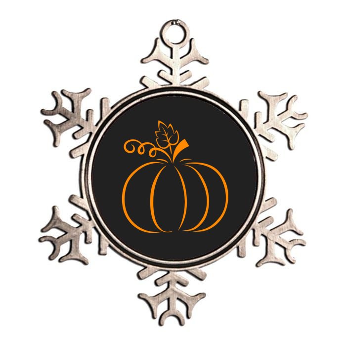 Orange Pumpkin Fall Halloween & Thanksgiving Minimal Design Metallic Star Ornament