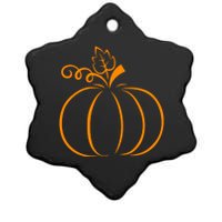 Orange Pumpkin Fall Halloween & Thanksgiving Minimal Design Ceramic Star Ornament