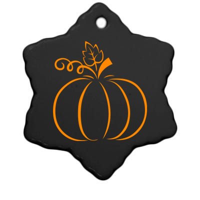 Orange Pumpkin Fall Halloween & Thanksgiving Minimal Design Ceramic Star Ornament