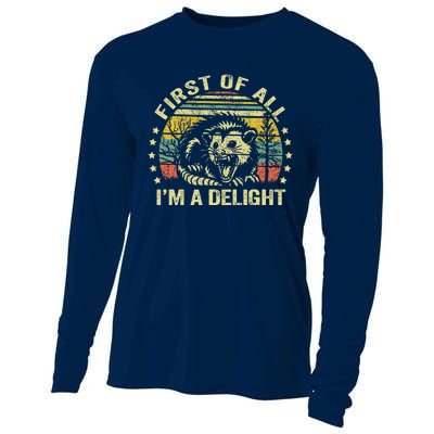 Opossum Possum First Of All IM A Delight Sarcastic Angry Cooling Performance Long Sleeve Crew