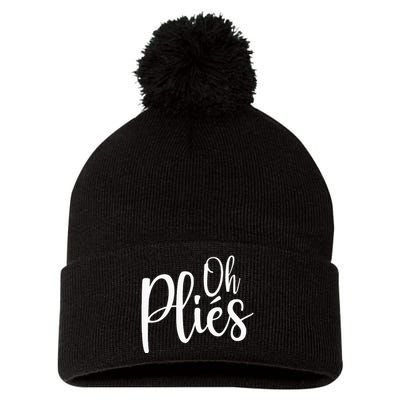 Oh Plies Funny Ballet Dance Instructor Pom Pom 12in Knit Beanie