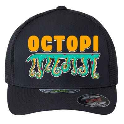 Octopus Pun Funny Octopi Math Geek Nerd Happy Pi Day 314 Great Gift Flexfit Unipanel Trucker Cap