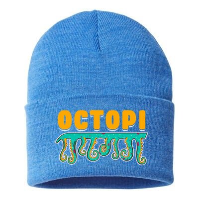 Octopus Pun Funny Octopi Math Geek Nerd Happy Pi Day 314 Great Gift Sustainable Knit Beanie