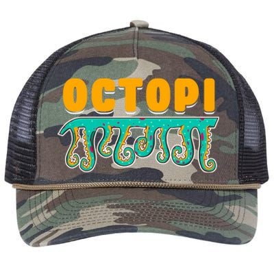 Octopus Pun Funny Octopi Math Geek Nerd Happy Pi Day 314 Great Gift Retro Rope Trucker Hat Cap