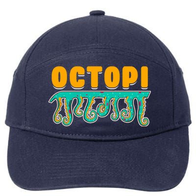 Octopus Pun Funny Octopi Math Geek Nerd Happy Pi Day 314 Great Gift 7-Panel Snapback Hat