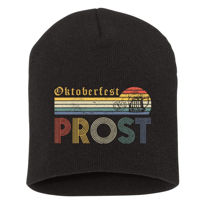 Oktoberfest Prost German YAll Drinking Beer Germany Short Acrylic Beanie