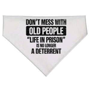 Old People Gag Funny Gift Don't Mess With Old People Prison Cool Gift USA-Made Doggie Bandana