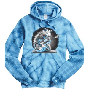 Opossum Playing Guitar Rock And Roll Rock Star Tie Dye Hoodie