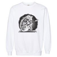 Opossum Playing Guitar Rock And Roll Rock Star Garment-Dyed Sweatshirt