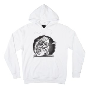 Opossum Playing Guitar Rock And Roll Rock Star Hoodie