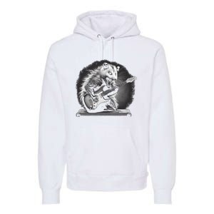 Opossum Playing Guitar Rock And Roll Rock Star Premium Hoodie