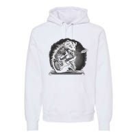 Opossum Playing Guitar Rock And Roll Rock Star Premium Hoodie